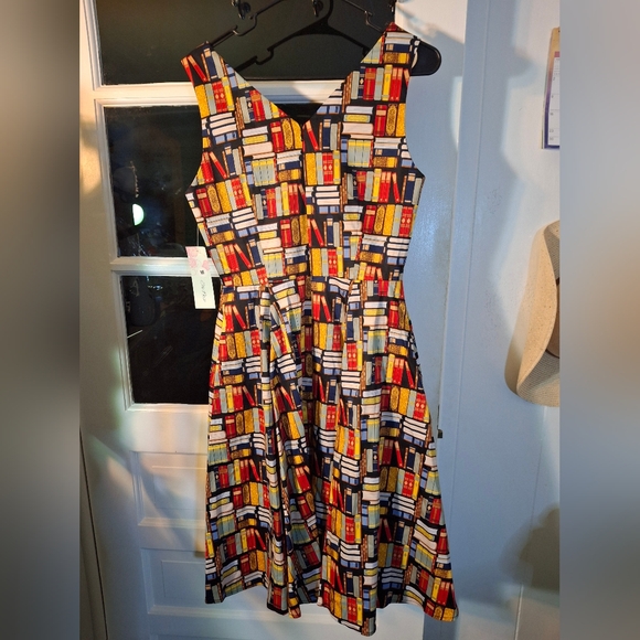 Eva Rose Colorful Book Print Women's Dress-NWT - Picture 3 of 8